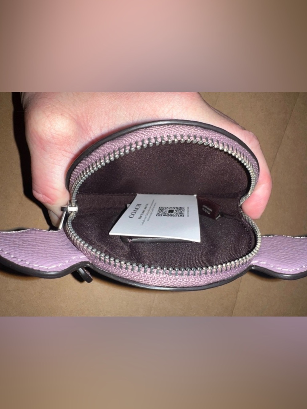 COACH Purple Halloween Bat Coin Pouch Wallet New with Tags AUTHENTIC - Picture 3 of 3